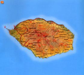 Samothraki'nin haritası.