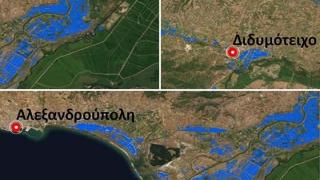 Δορυφόρος αποτύπωσε τις πλημμύρες στον Έβρο (φωτογραφίες)