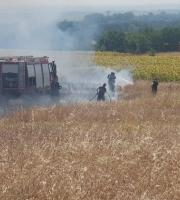 Ήδη στο σημείο βρίσκεται όχημα της πυροσβεστικής υπηρεσίας.