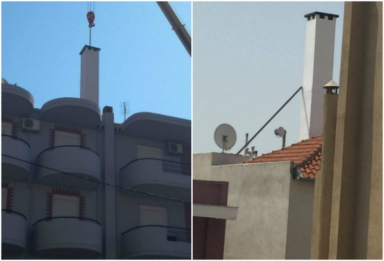 Ανάστατοι οι κάτοικοι της Αλεξανδρούπολης με την τοποθέτηση κεραίας - καμινάδας σε πολυκατοικία