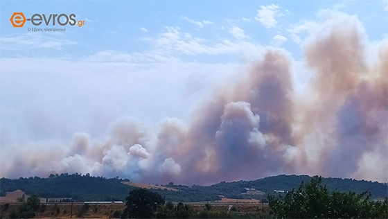 To μέτωπο της φωτιάς στις 11:20