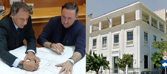 Υπογραφές για την αγορά του κτιρίου από τον Δήμαρχος Αλεξανδρούπολης και τον Υποδιοικητή της Τράπεζας της Ελλάδας.