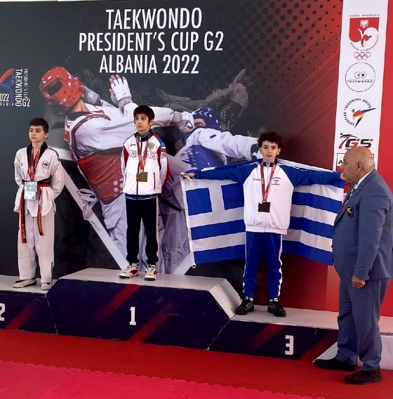 Στιγμιότυπο από την απονομή των μεταλλίων.