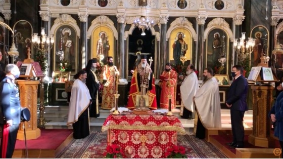 Στιγμιότυπο από την περσινή Πρωτοχρονιάτικη Δοξολογία της ΙΜ Αγίου Νικολάου.