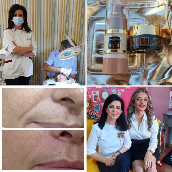 Η ιδιοκτήτρια και Αισθητικός κα Μαρίνα Γιαννούδη με την κα Δανάη Μπουκουβάλα επιστημονικό συνεργάτη της FBM Anagenessis.