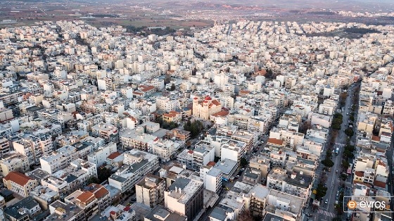 Η πόλη της Αλεξανδρούπολης από ψηλά.