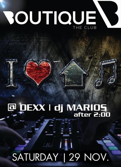 Ο dj Marios το Σάββατο στα decks του Boutique club.