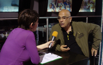 Κατά τη διάρκεια της συνέντευξης με τον Γ. Ζουγανέλη.