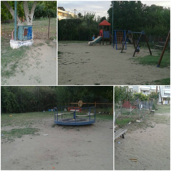 Εικόνα διάλυσης παρουσιάζει η παιδική χαρά που βρίσκεται στην οδό Παναγάθου στην Αλεξανδρούπολη. 