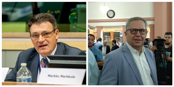 Από αριστερά ο Δ.Πέτροβιτς & Θ.Μαρκόπουλος 