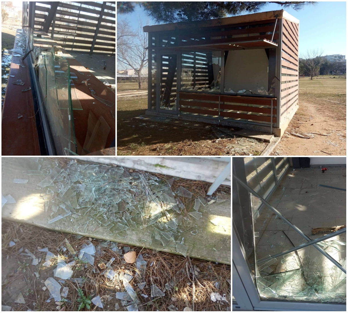 Ασυνείδητοι έκαναν «γυαλιά – καρφιά» το εκδοτήριο εισιτηρίων του Αλτιναλμάζη (φωτο)